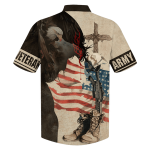 Cross And Gun Us Army Veteran Hawaiian Shirt