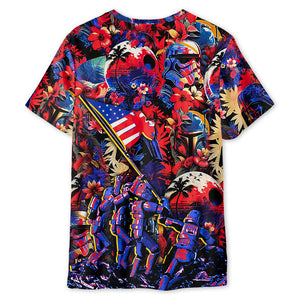 Star Wars Independence Day Special Synthwave Tropical Style - 3D T-shirt