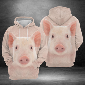 Cute Pink Pig Hoodie For Men And Women