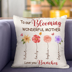 To Our Blooming Wonderful Mother -  Personalized Pillow - Gift For Grandma, Mom, Mothers Day - NA94