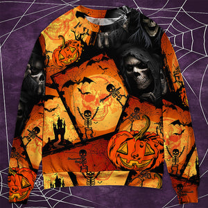 Halloween Skull Pumpkin Scary - Sweater