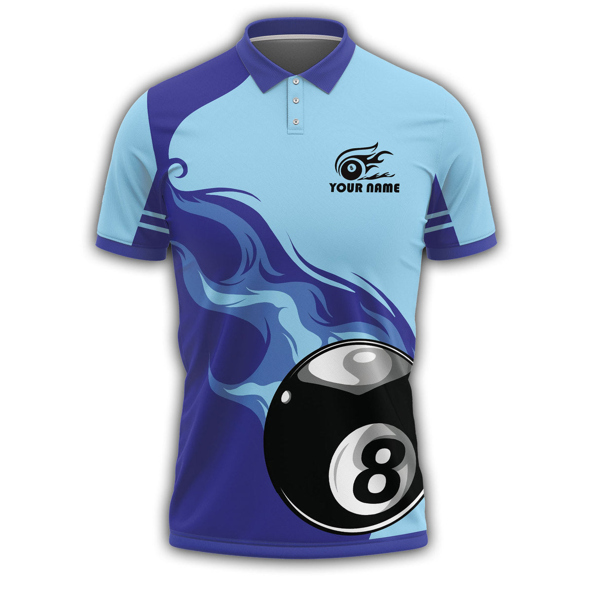 Personalized Name Billiard All Over Printed Unisex Polo Shirt