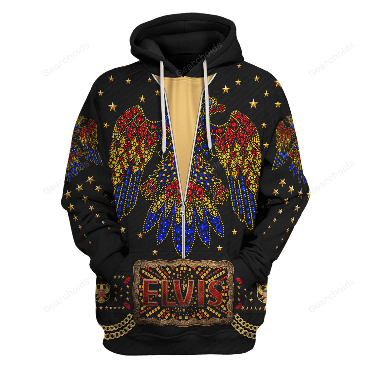 Elvis Aloha Black  - Costume Cosplay Hoodie Sweatshirt Sweatpants ELHS11