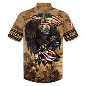 Navy Gave All Golden Brown Eagles And Soldiers Hawaiian Shirt