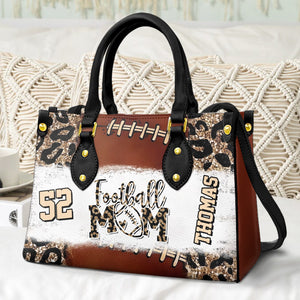 Football Mommy Proud Of You - Personalized Leather Bag - Gift For Mother, Grandma, Grandmother, Mother's Day | NA94