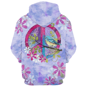 Hippie The Blue Bird By The Window Signifies Peace - Hoodie