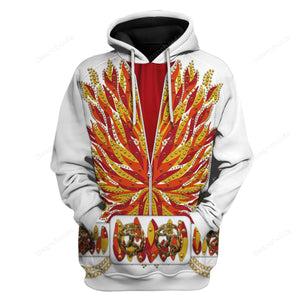 Elvis Flame Outfit - Costume Cosplay Hoodie Sweatshirt Sweatpants