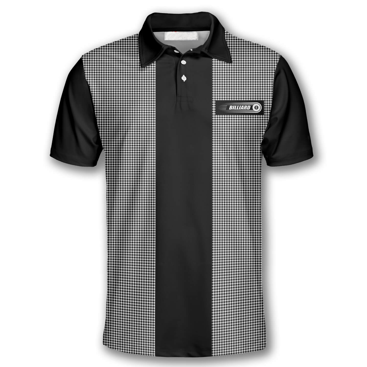 Personalized Coolspod All Over Print Billiard Gingham Print Polo Shirts For Men