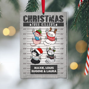 Cat and Christmas Tree - Personalized Acrylic Ornament - Gift For Cat Lover, Cat Mom, Cat Dad - CLP12 NA94