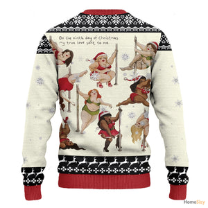 Nine Ladies Dancing Sexy Christmas Ugly Christmas Sweater