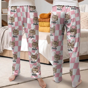 Custom Photo Humans Pet Face Colorful Pattern - Gift For Pet Lovers - Personalized Pajama Pants - NA94