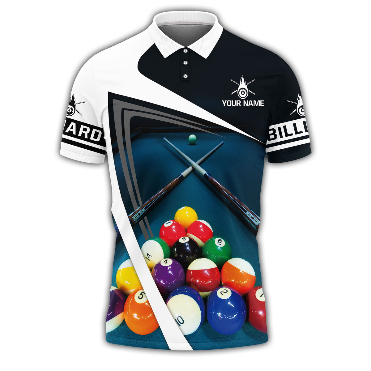 Personalized Name Billiard - Men Polo Shirt