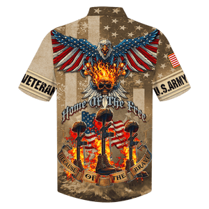 Army Home Of The Free Because Of The Brave Skull Hawaiian Shirt