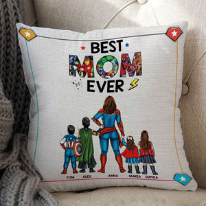 Super Hero Best Mom Ever - Personalized Pillow- Gift For Mom, Mother's Day   - CL02 NA94