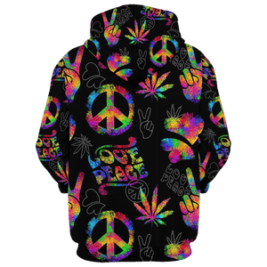 Hippie Love Peace Sign Finger - Hoodie For Men, Women