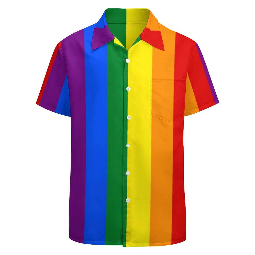 LGBT Rainbow Gay Pride Flag Hawaiian Vintage Shirt Mens