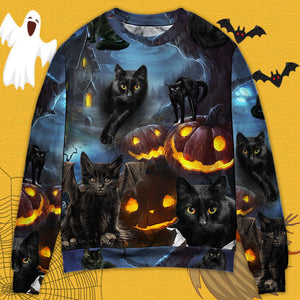 Halloween Black Cat Dark Night Style - Sweater