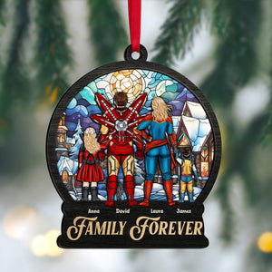 We Are A Super Hero Team And Family Forever - Personalized Acrylic Ornament - Gift For Family Members - CL02 NA94