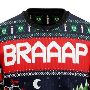 Motorbike Braaap Ugly Christmas Sweater For Men And Women