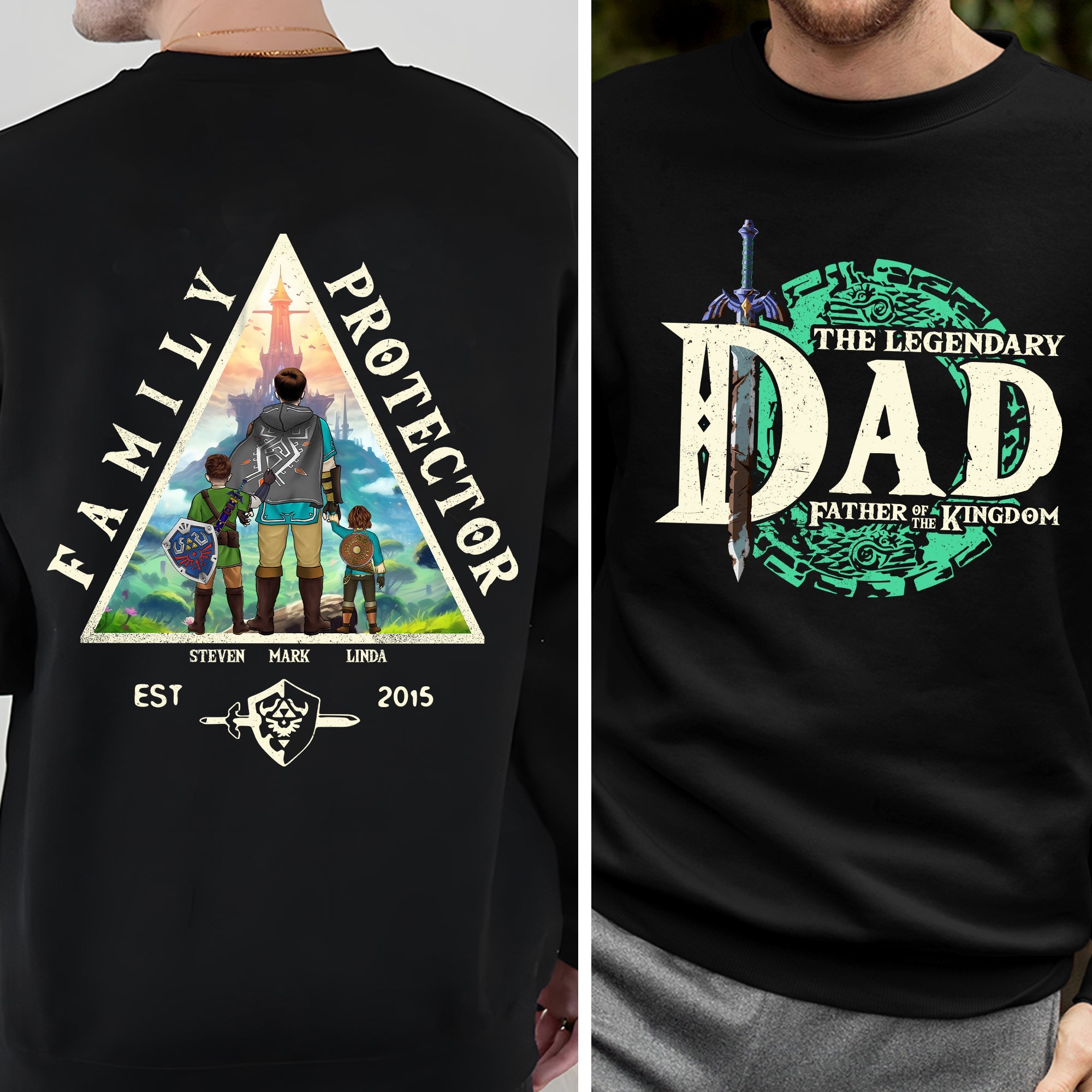 Daddy Family Protecter - Gift For Father's Day - Personalized TShirt