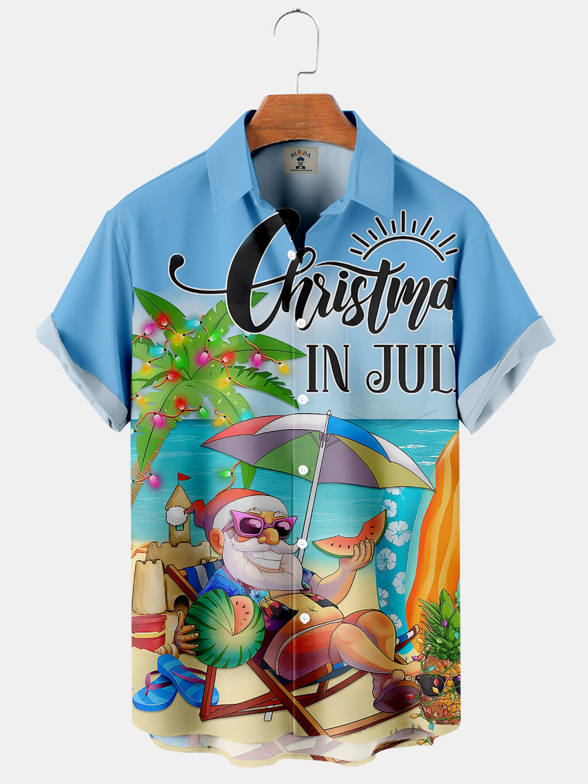 Christmas In July Santa Claus Holiday - Hawaiian Shirt