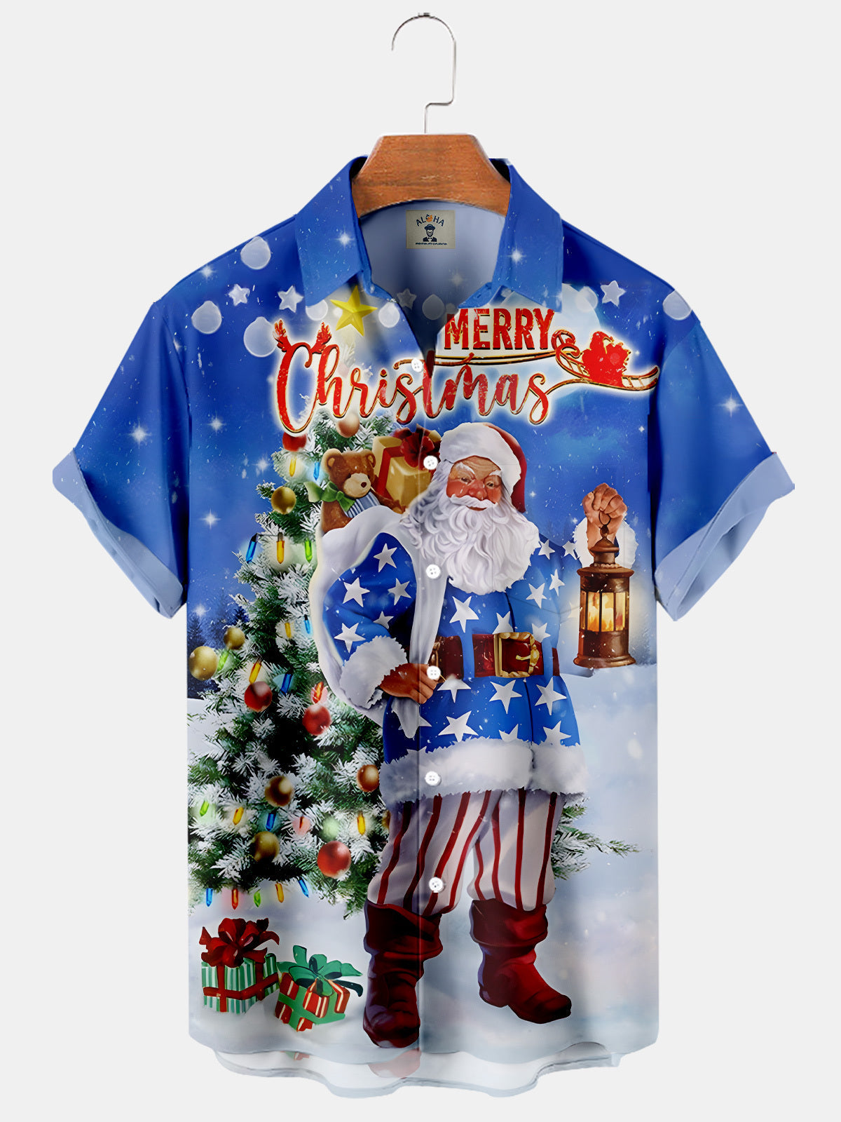 Merry Christmas Santa Claus On The Night - Hawaiian Shirt