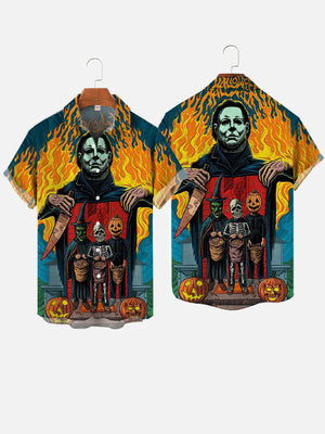 Scary Halloween Trick Or Treat Villain Gang Hawaiian Shirt