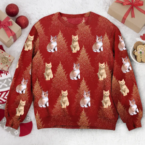 Custom Photo Adorable Kitty Cats - Christmas Gift For Cat Lovers - Personalized Ugly Sweater