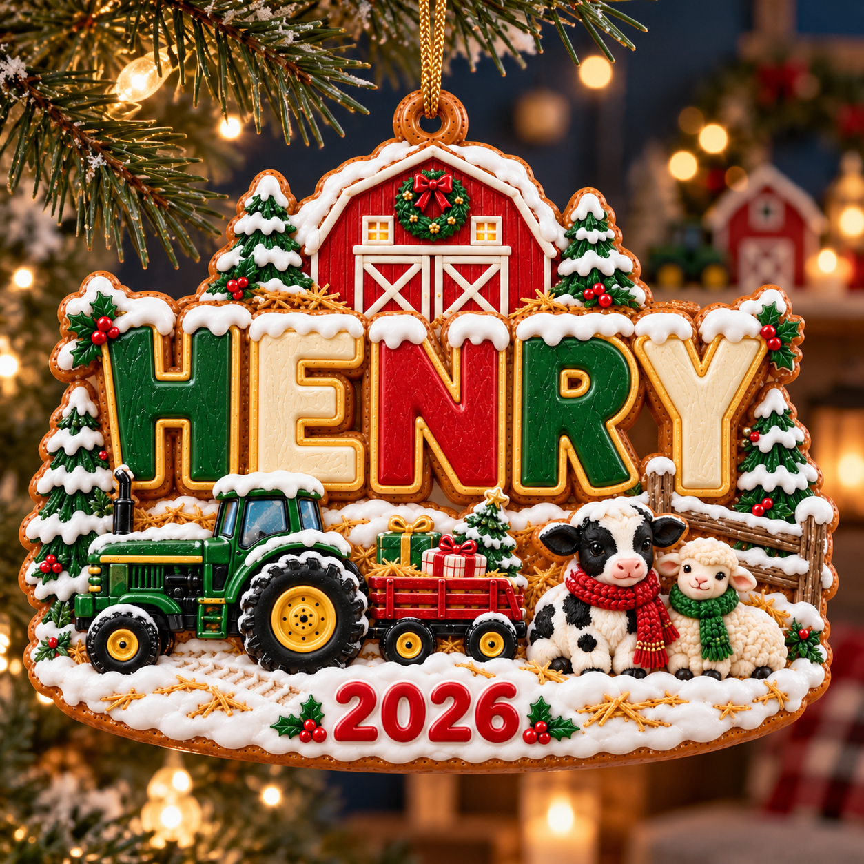 33526e9d 8f30 4dbc 8be0 bbfe8d1ce94d Personalized Henry Christmas farm ornament 1