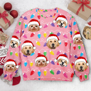 Custom Photo Family Pet Funny Xmas Leds - Christmas Gift For Pet Lovers - Personalized Ugly Sweater