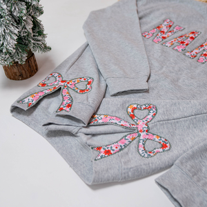 Custom Nana Side Bow Sweatshirt - Mama Nana Gifts - Embroidered Applique Personalized Side Bow Sweatshirt - NH96