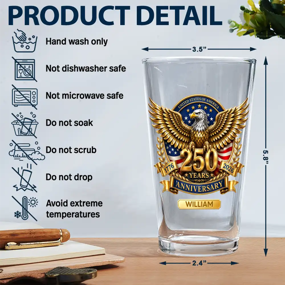 3DEffect250YearsOfFreedom PersonalizedBeerGlass TU458 DSR1128 MK4_534925f3 876c 4c01 a736 a33909377508