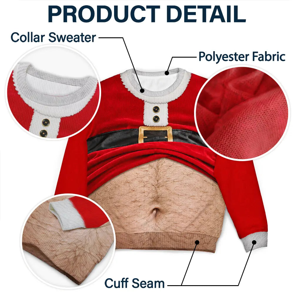 3DFunnyBodyHairyBellyGiftForHusband PersonalizedUnisexUglySweater MI406 CLA3693 MK5