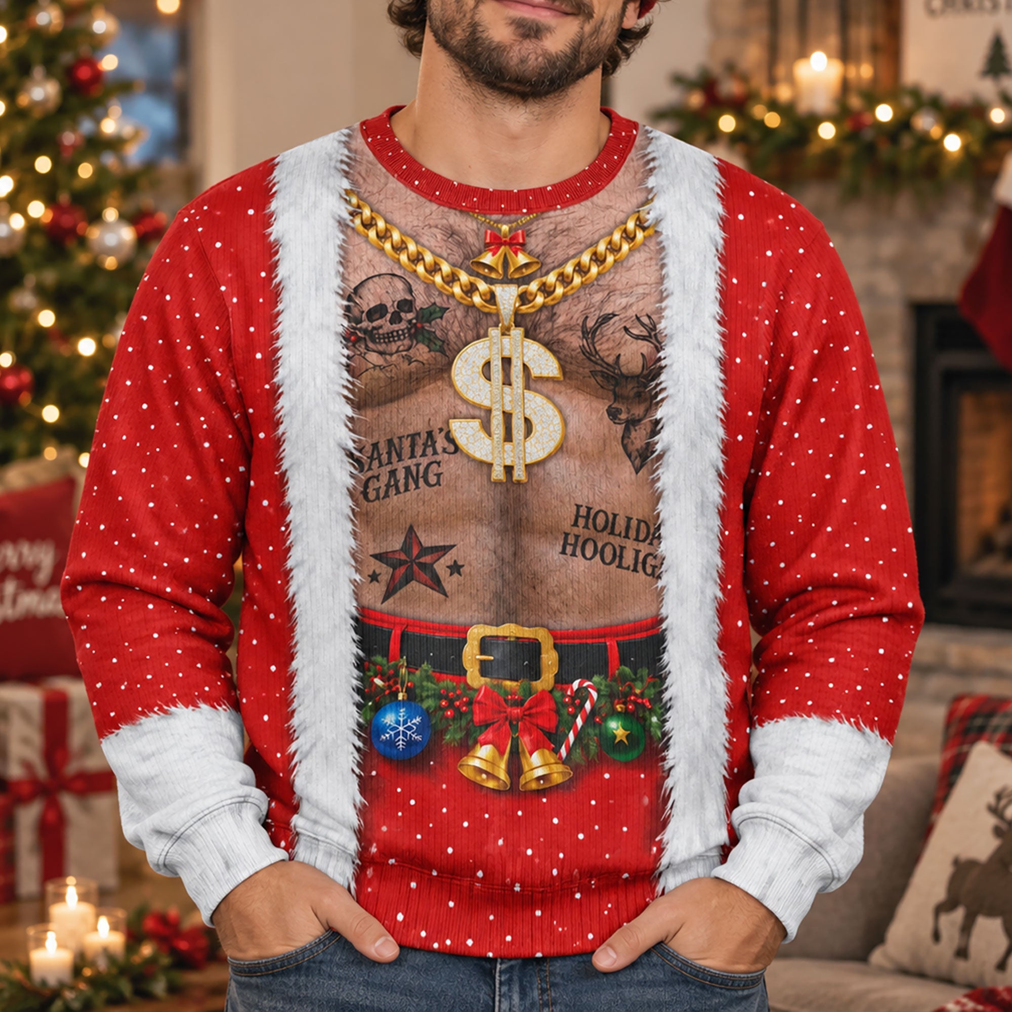 3D_Realistic_Hairy_Santa_Sweatshirt_Funny_Body_Sweater_Gift_For_Men_Personalized_Sweater_1