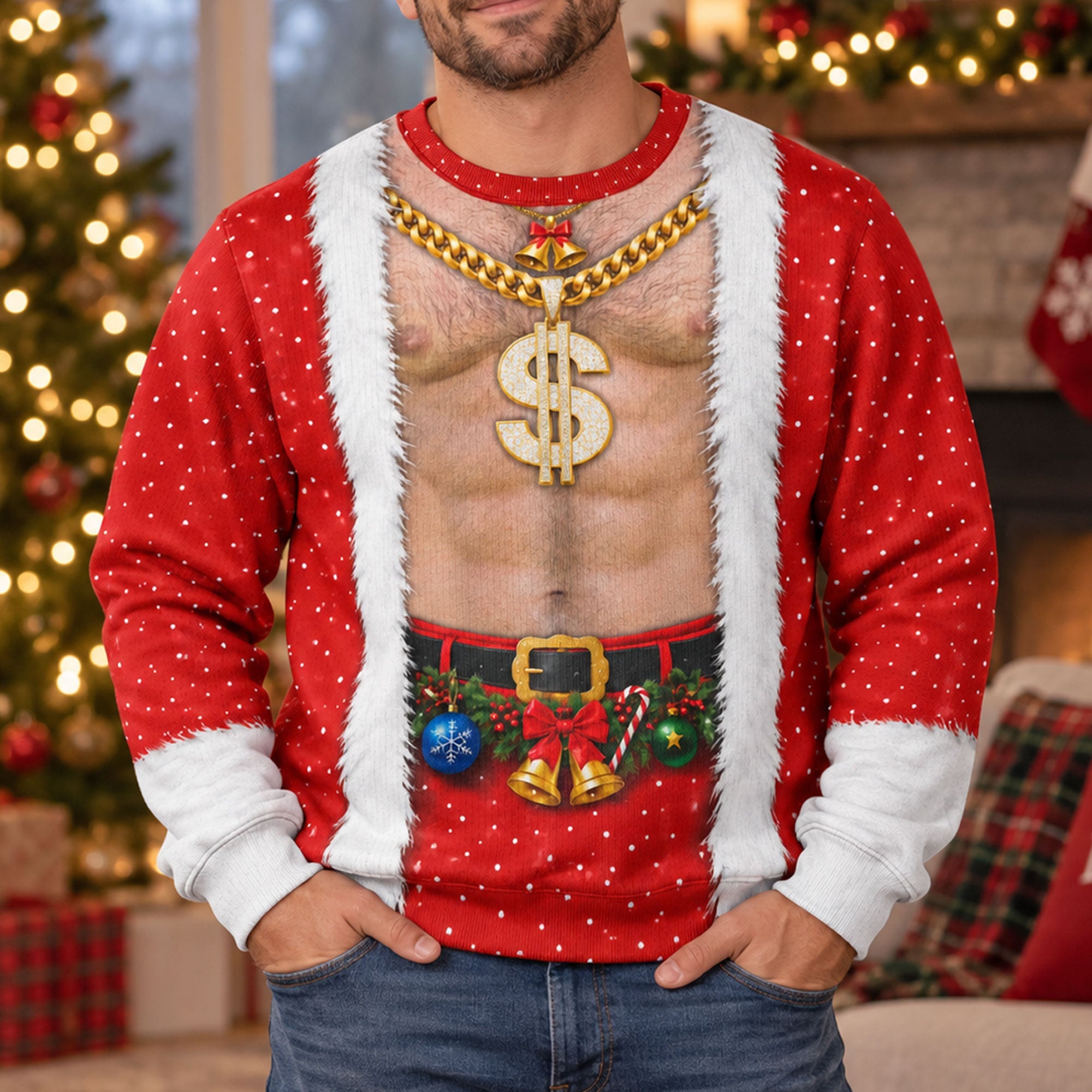 3D_Realistic_Hairy_Santa_Sweatshirt_Funny_Body_Sweater_Gift_For_Men_Personalized_Sweater_2