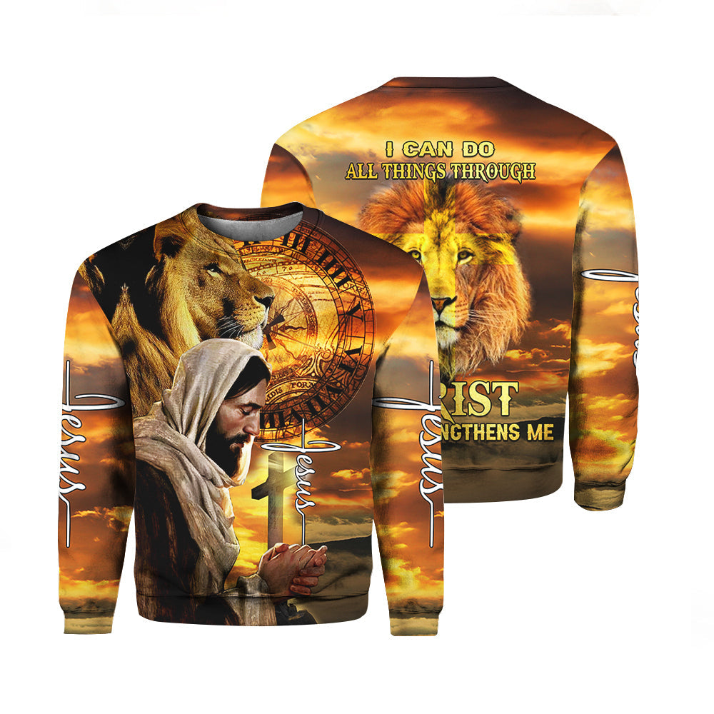 Lion Jesus I Can Do All Things Through Sweater For Men & Women