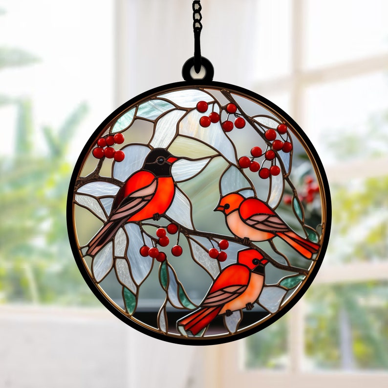 Humming Bird With Puppy Flowers - Gift For Friends, Family Members - Window Hanging Suncatcher Ornament