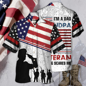 Veteran I Am A Dad Grandpa And A Veteran With Usa Flag - Hawaiian Shirt