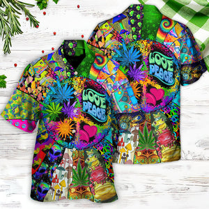 Hippie Alien Frogs Love Peace Amazing Style Hawaiian Shirt