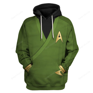 Star Trek Captain Pike Green Costume Hoodie Sweatshirt Sweatpants