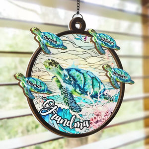 Grandmas Are Life's Greatest Treasures - Personalized Window Hanging Suncatcher Ornament - Gift For Mom, Grandma, Mother's Day | NA94