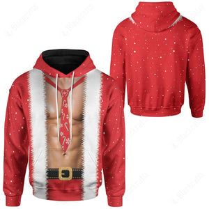 Male Santa Body Christmas Hoodie For Men And Women