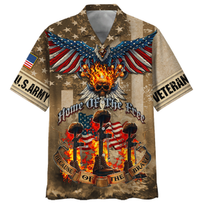 Army Home Of The Free Because Of The Brave Skull Hawaiian Shirt