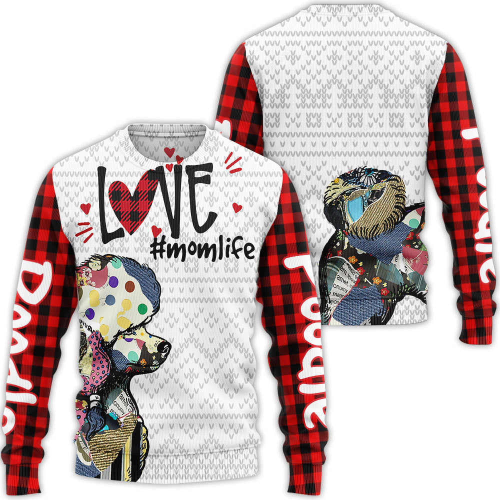 Poodle Collie Love Mom Life Christmas Sweater For Men And Women