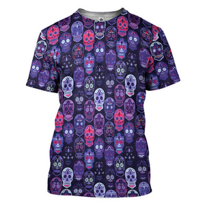 Sugar Skulls T-Shirt 3D For Men & Women