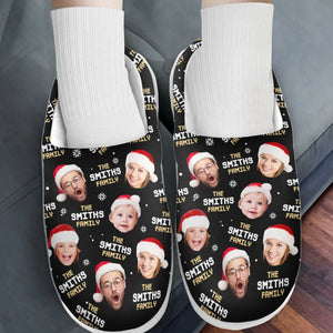 Custom Photo The Heart Of A Family Shines In Every Face - Personalized Slippers - Christmas Gift For Family Members NA94