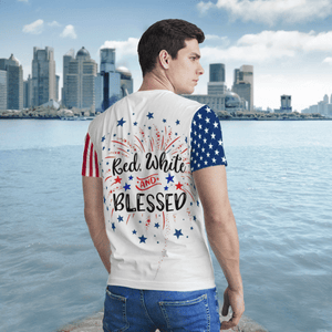 Veterans Red White & Blessed Flag 3D T-shirt