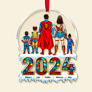 The Best Family The Best Team Ever - Gift For Family Members - Personalized Acrylic Ornament  - CL02 NA94