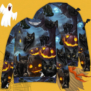 Halloween Black Cat Dark Night Style - Sweater