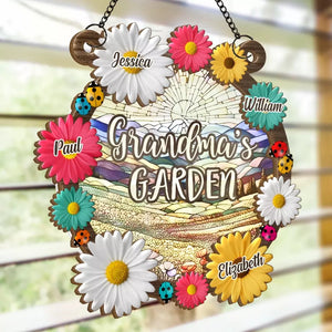 Grandma's Love Is Timeless  - Personalized Window Hanging Suncatcher Ornament - Gift For Mom, Grandma, Mother's Day | NA94